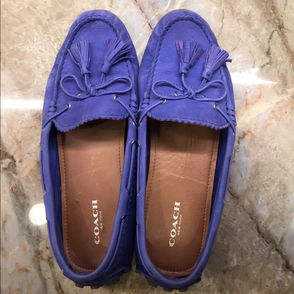 Coach Blue Moccasins