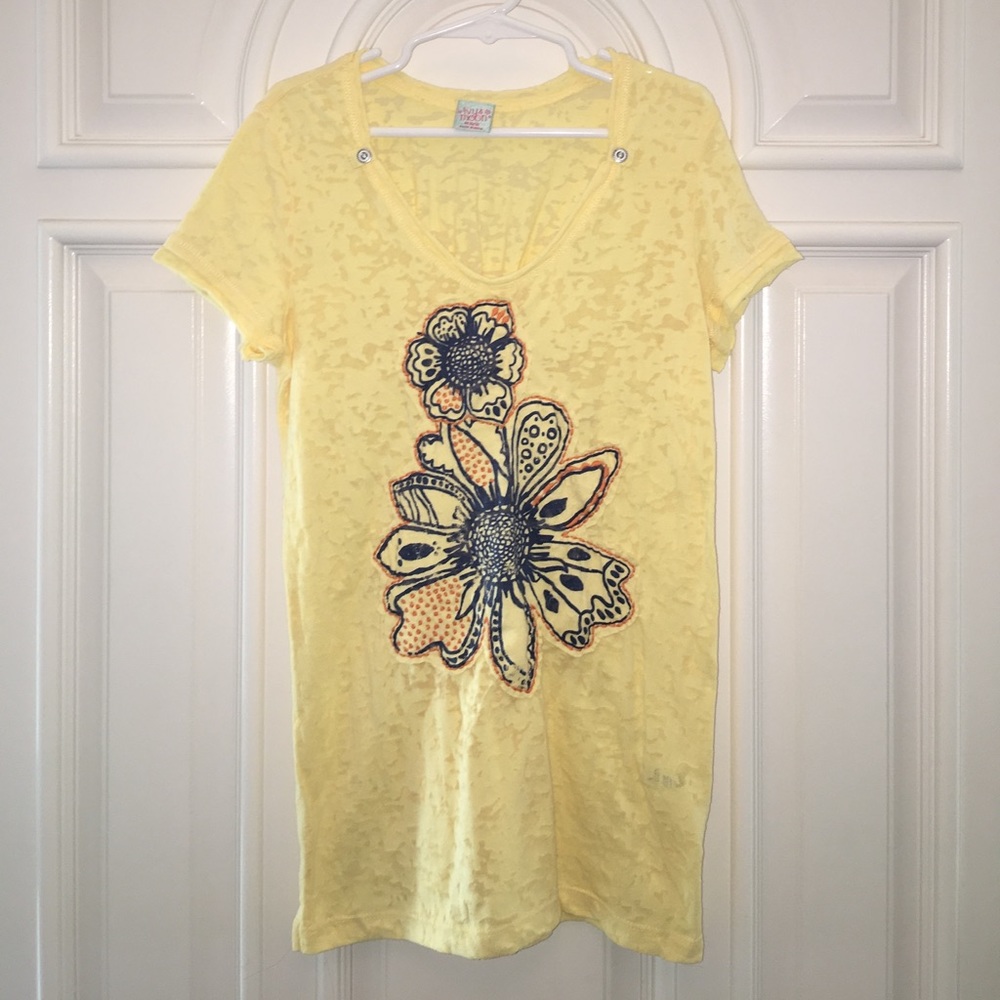 Burnout floral tee