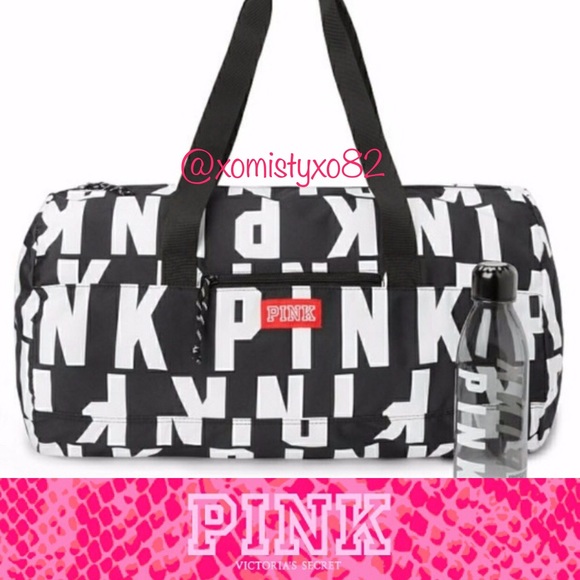 PINK Victoria's Secret Handbags - PINK Friday Logo Duffle Bag/Water bottle