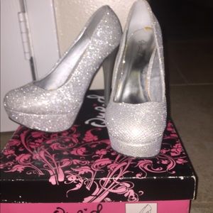 Size 5.5 Silver Platform Heels