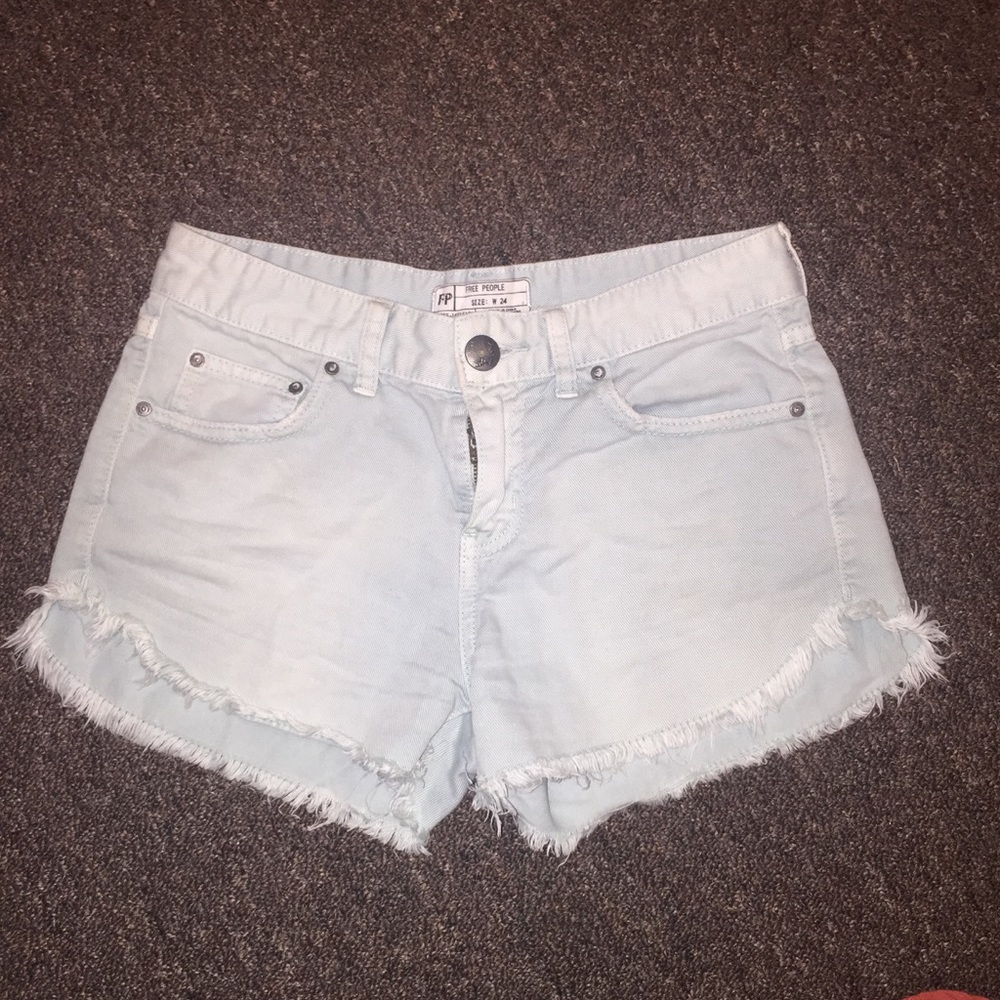 Light blue free people high waisted shorts