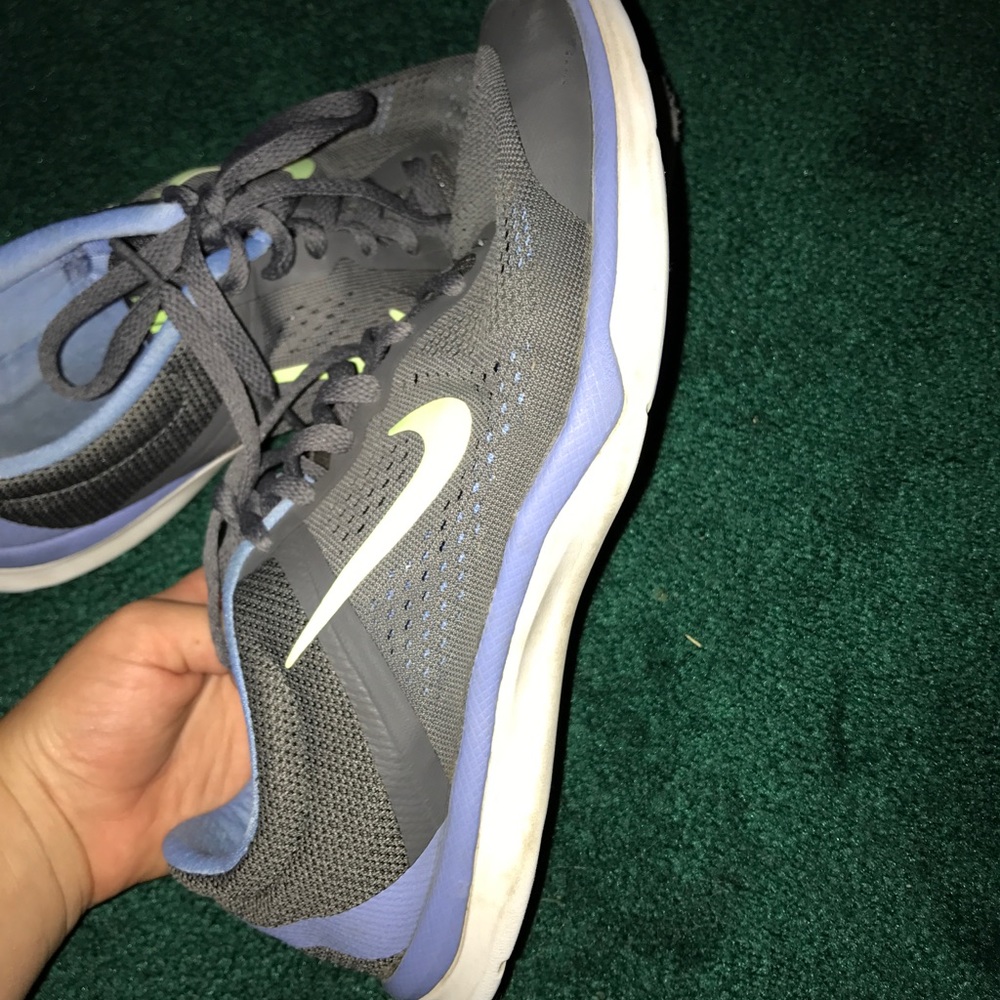 Gray Nike athletic shoes