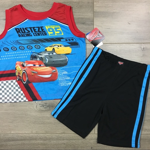 Disney Cars 3 pajamas shorts shirt 2pc set boys - Picture 1 of 5