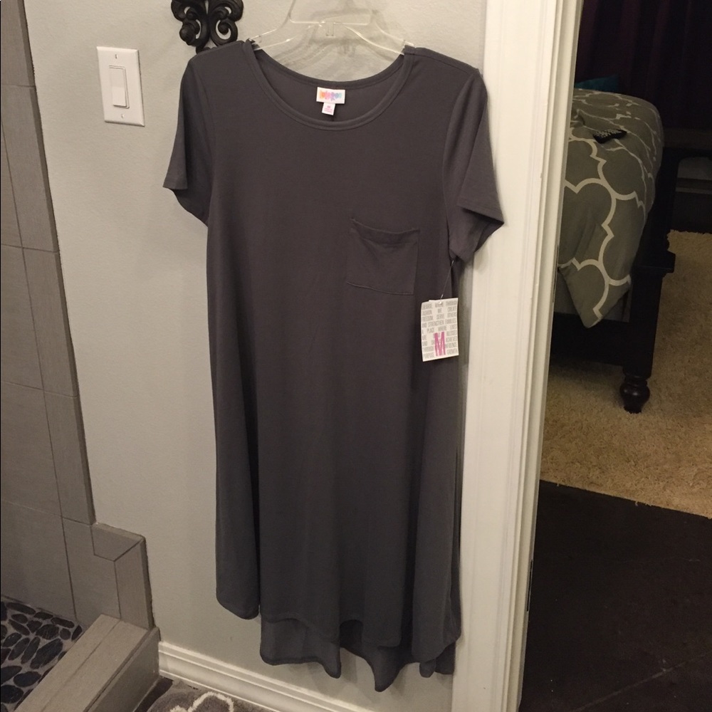 NWT Lularoe dark grey Carly dress size M