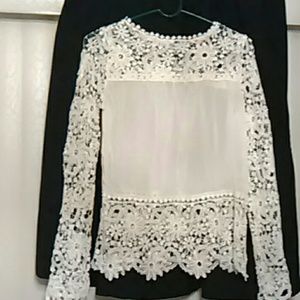 DRESSY WHITE  CROCHET LACE TOP