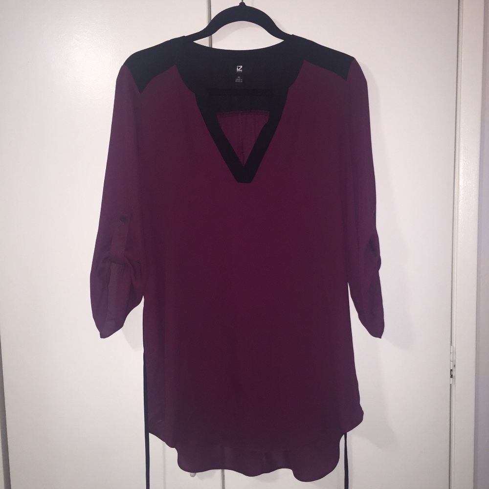 Long Sleeve Bordeaux color Blouse