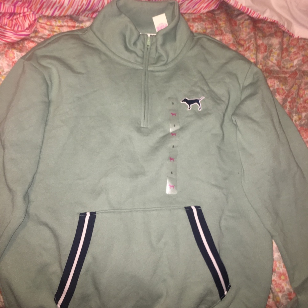Brand new PINK quarter zip pullover