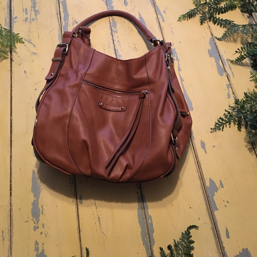 Faux tan leather purse