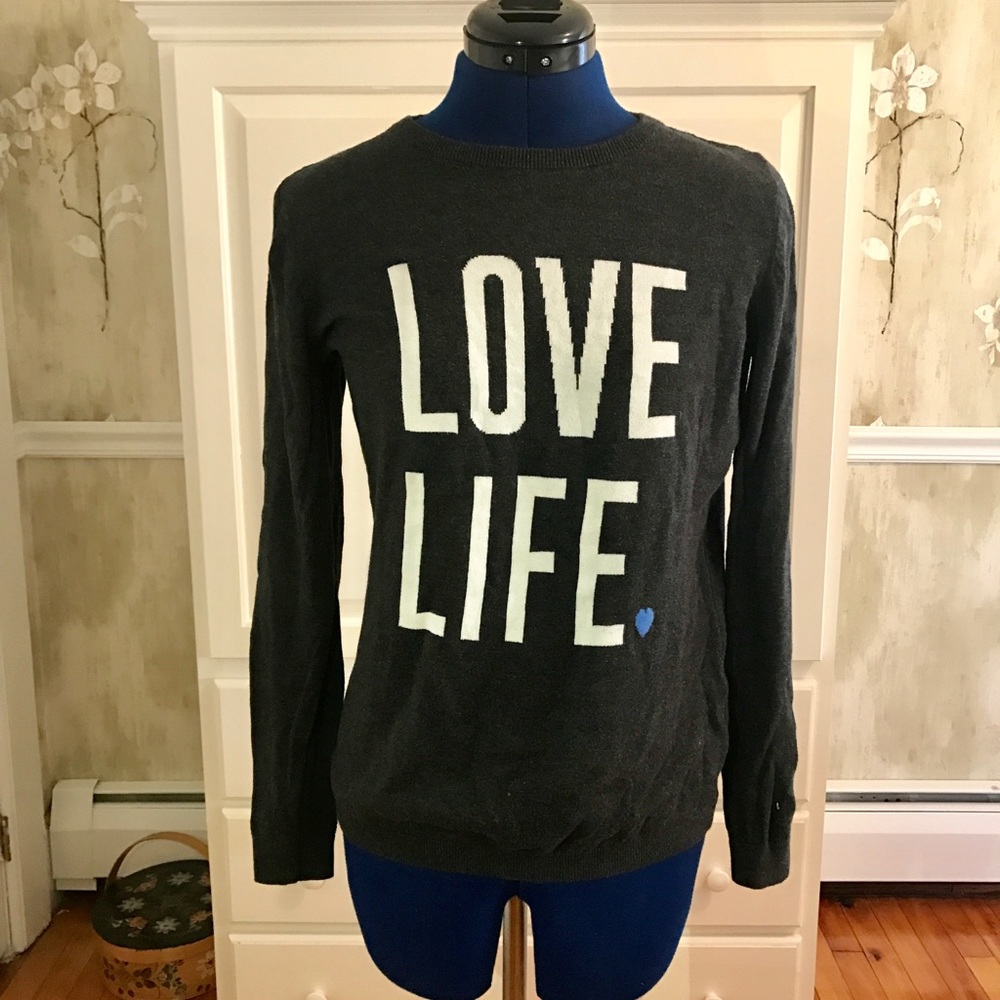 Charcoal Grey Love Life Sweater