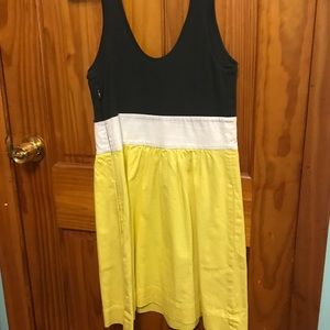 Express yellow, gray & white dress!