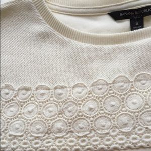 Embroidered Lace Crew Pullover