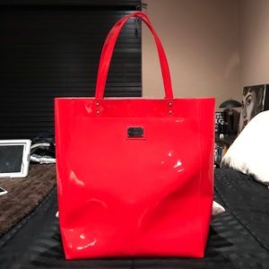 Cynthia Rowley Patent Leather Orange Large Tote