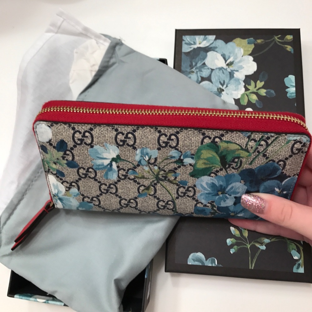 Gucci Blue Blooms Wallet