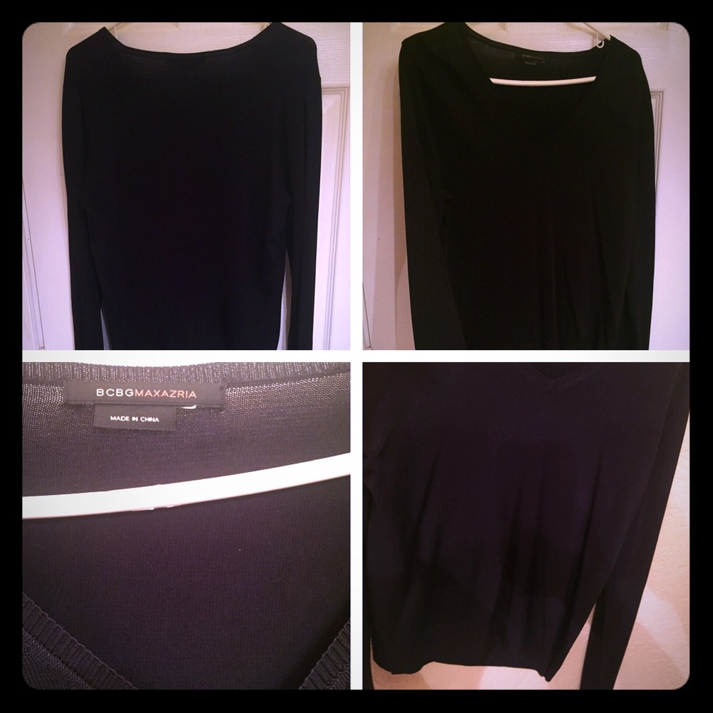 Bcbg black long sleeve blouse