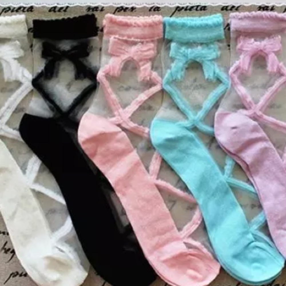 Lollipop candy ballet bow corset ankle socks Lolita gothic dollbaby sexy heels