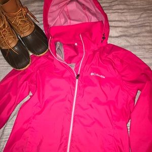 Pink columbia rain jacket