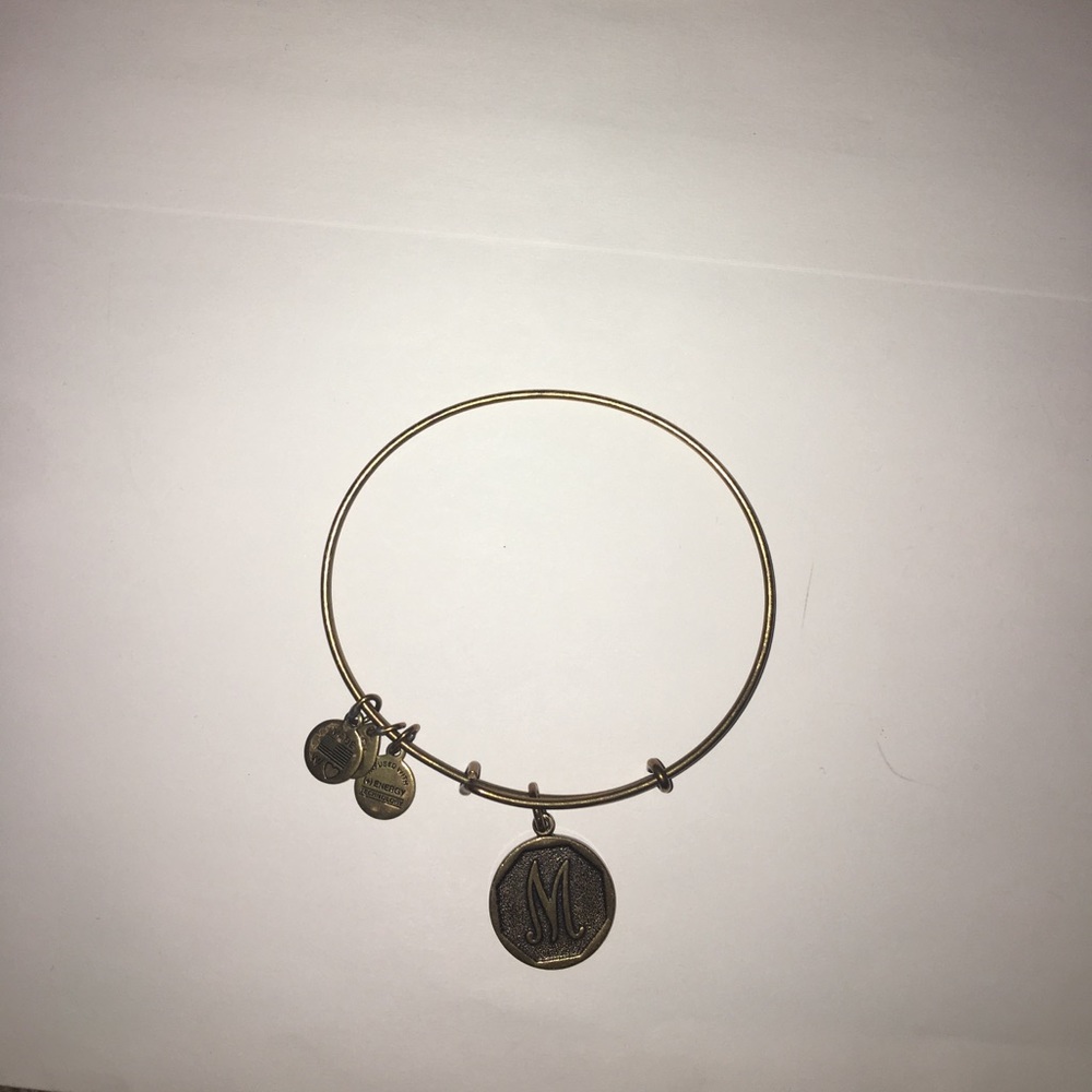 Alex and Ani initial 'M' expandable charm bangle