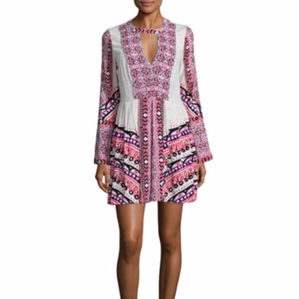 Free People Teagan Border Printed Mini Dress