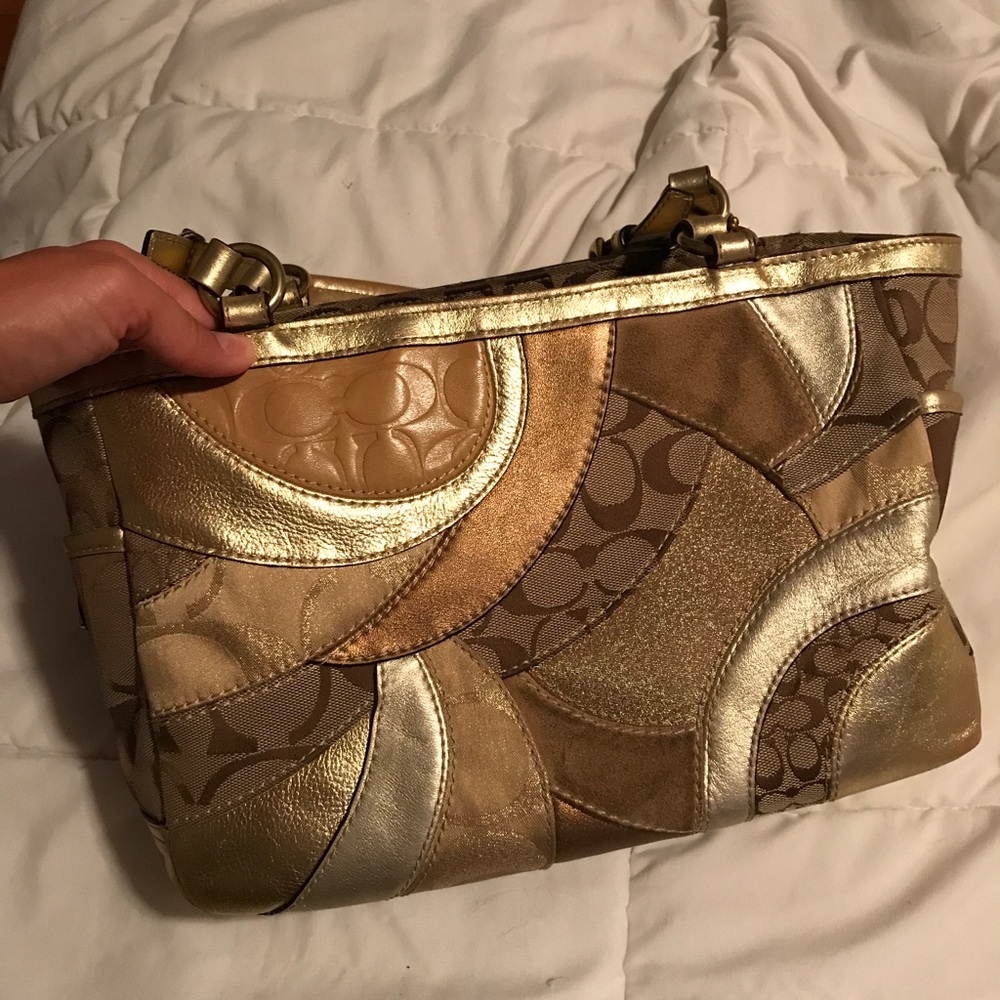 Gold Coach handbag