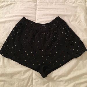 Black Studded High Waisted Shorts