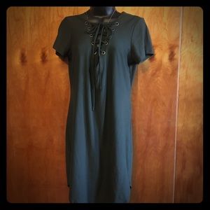 Sexy Lace Up T•Shirt Dress