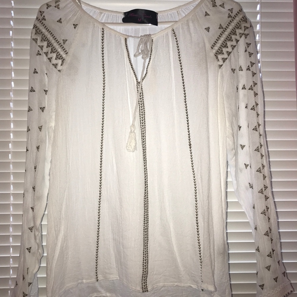 White Sheer Long Sleeve Shirt