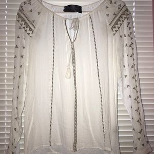 White Sheer Long Sleeve Shirt