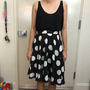 Korean Boutique Midi Polka Dot Skirt - S