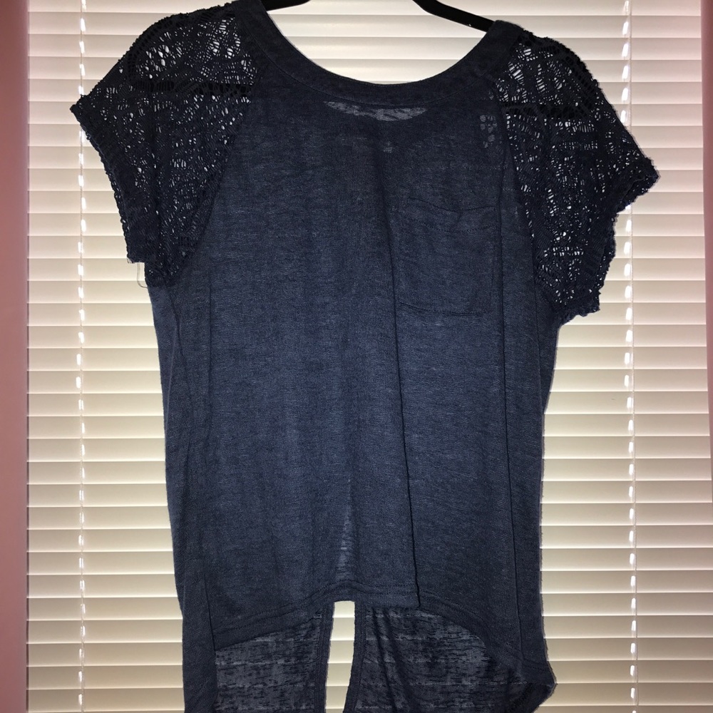 Hi-Lo Split Open Back Shirt