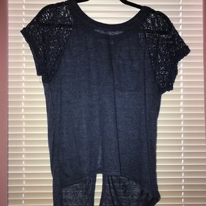 Hi-Lo Split Open Back Shirt