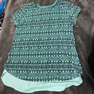 Total girl short sleeve mint green with material