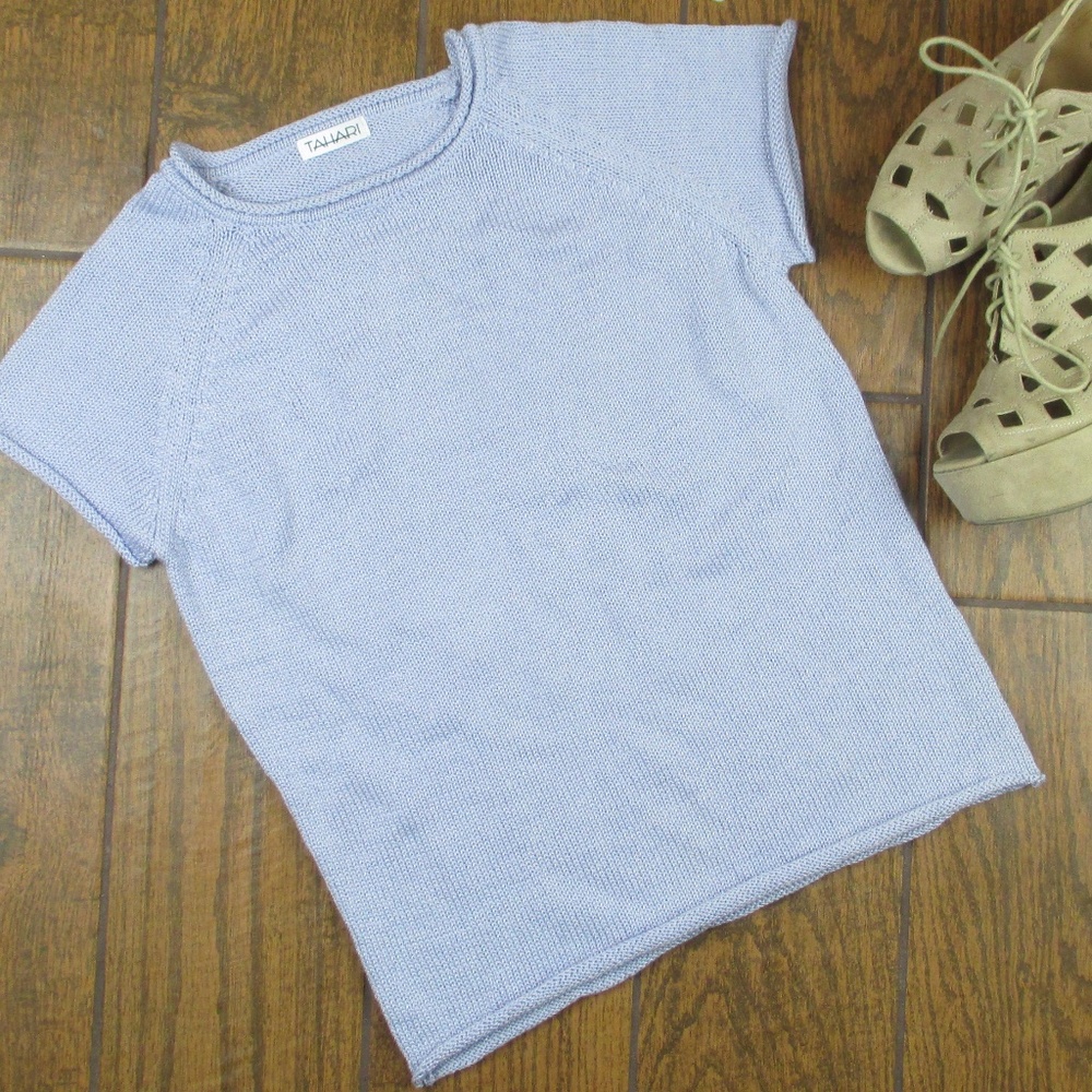 Tahari Large Knitted Tee Periwinkle MAKE AN OFFER