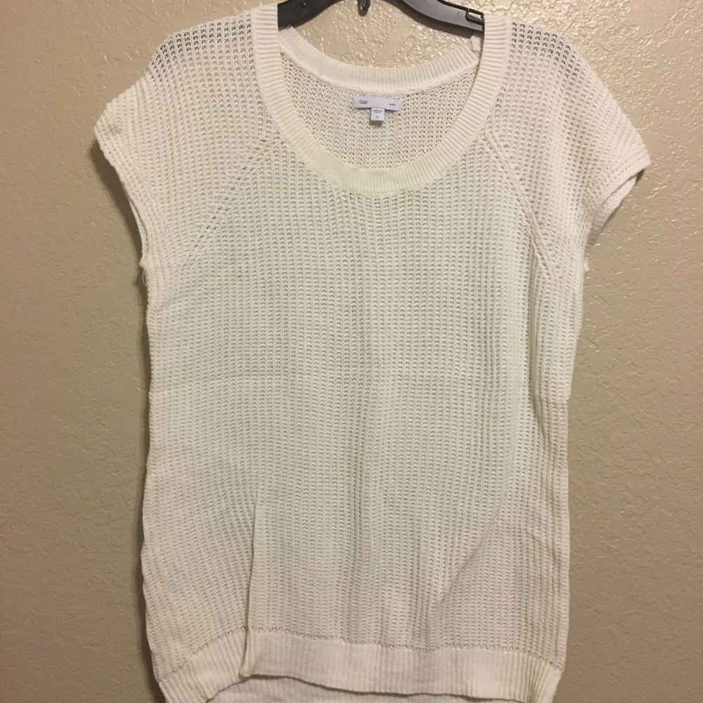 Cream Short Sleeve- Sweater Material
