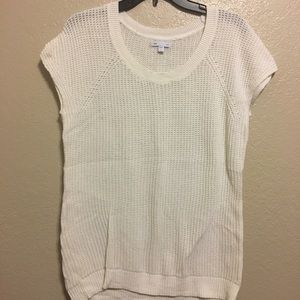 Cream Short Sleeve- Sweater Material