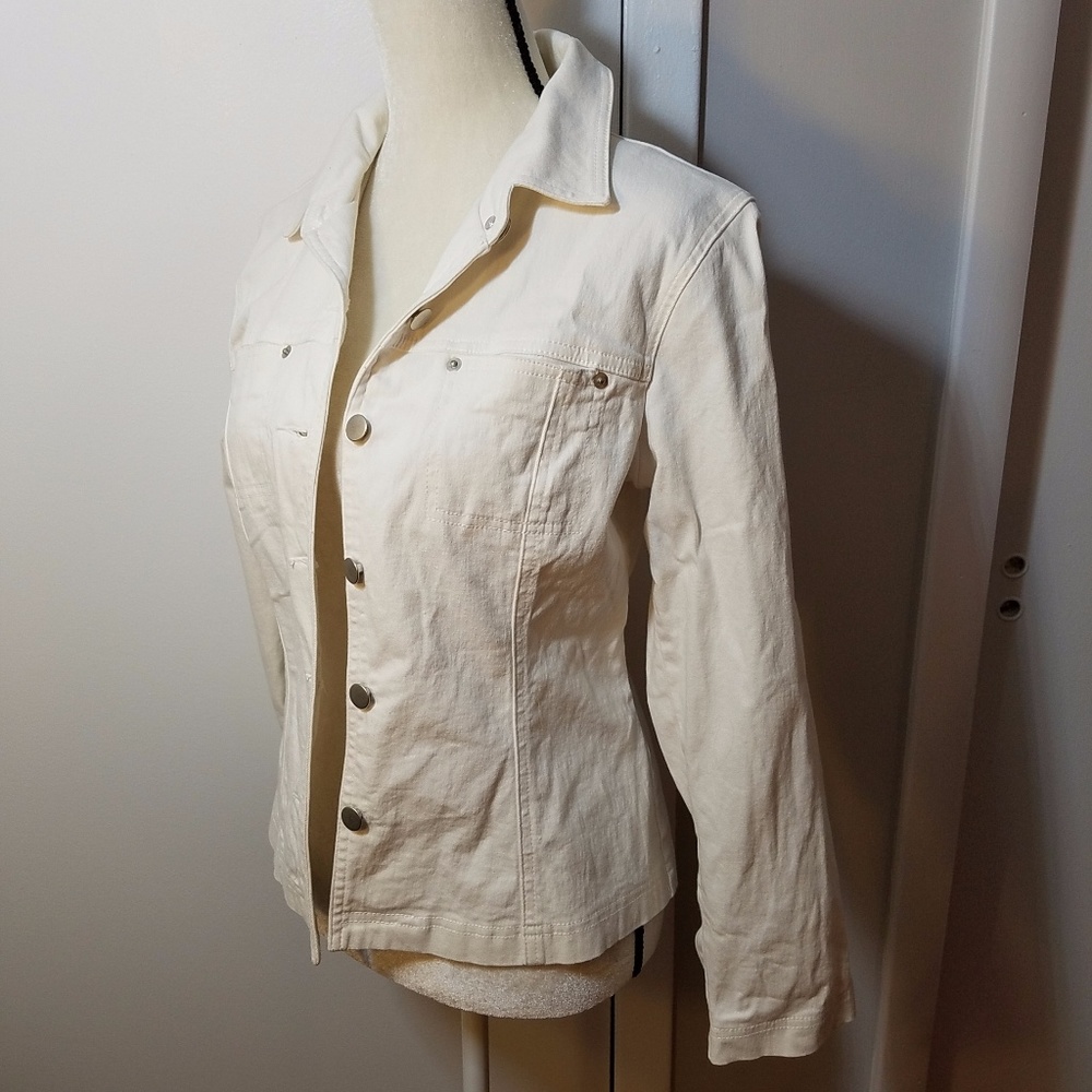 BCBG Jeans White Denim Jacket