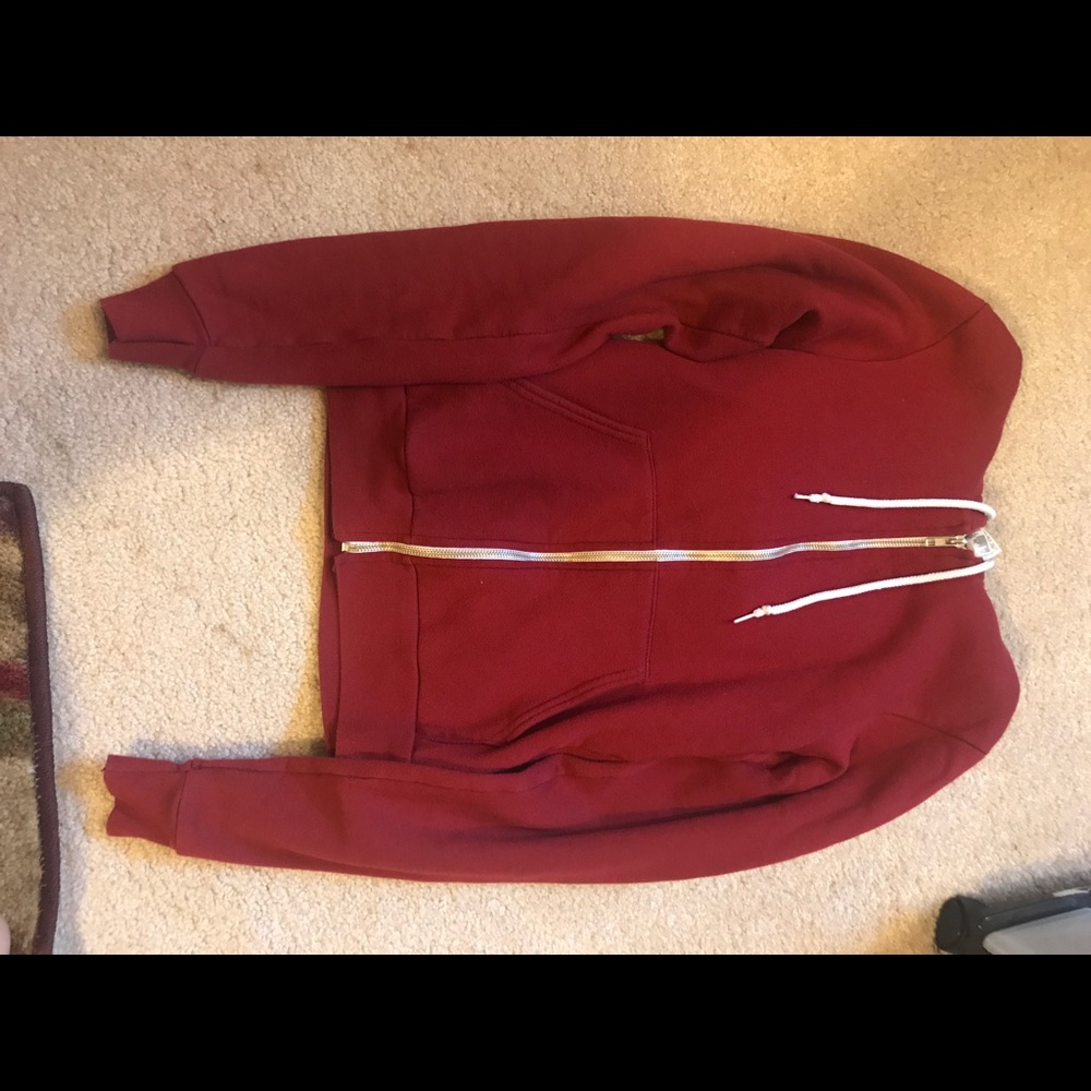 American Apparel Zip Up Red Hoodie