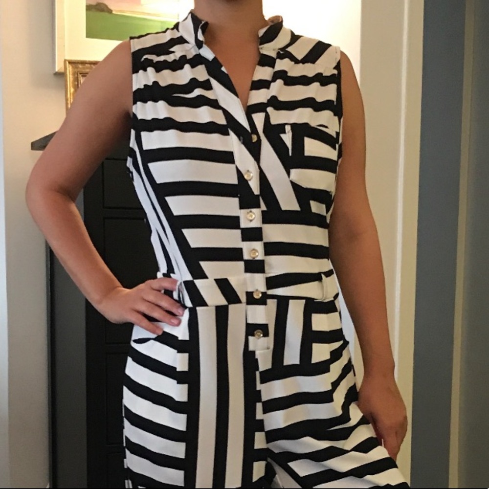 70s funk disco black and white jumpsuit