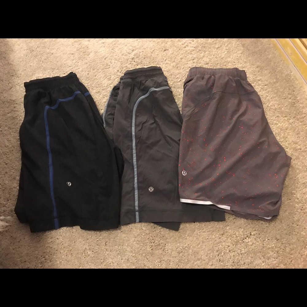 Set of three lulu lemon shorts Men's M