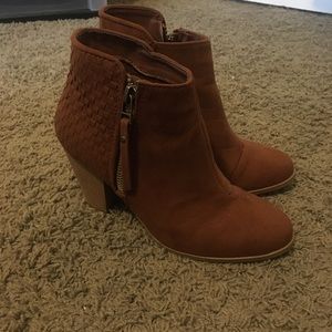 Brown heeled ankle boots