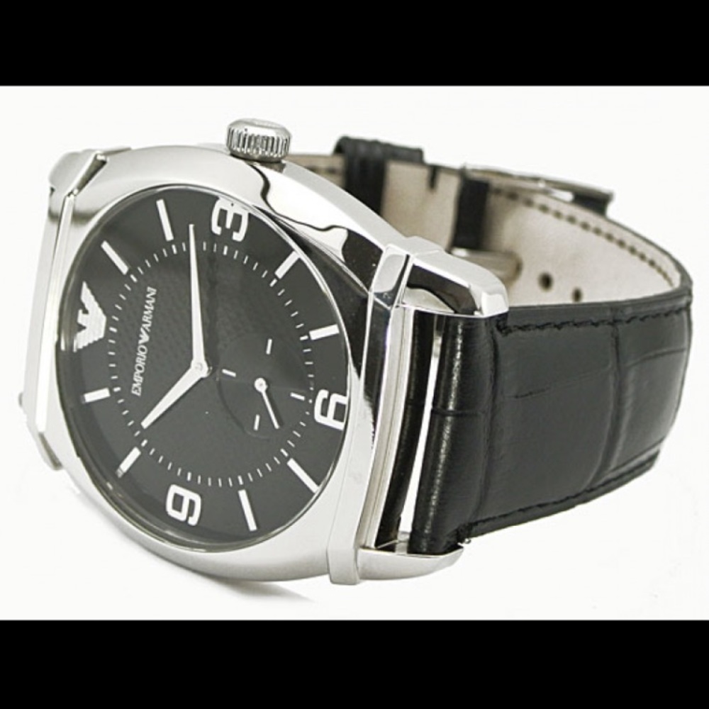 Armani Analog Black Men's Ar0342 Leather Watch