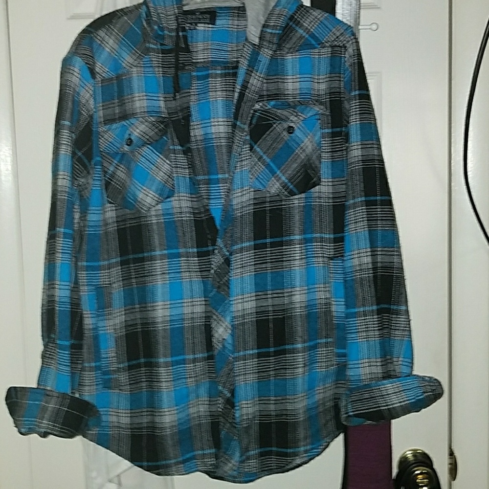 Long sleeve checkered hoodie