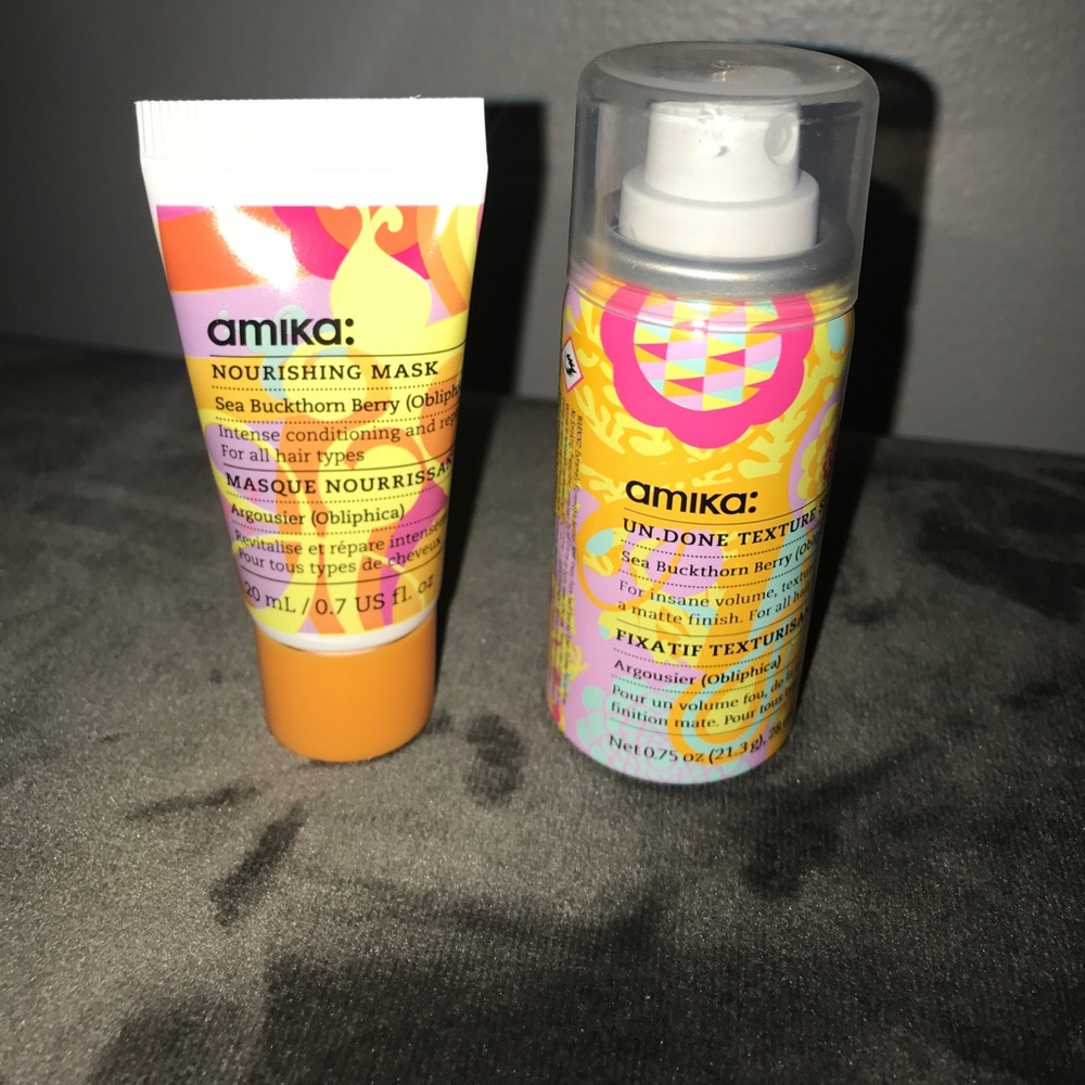 hair mask and texture spray