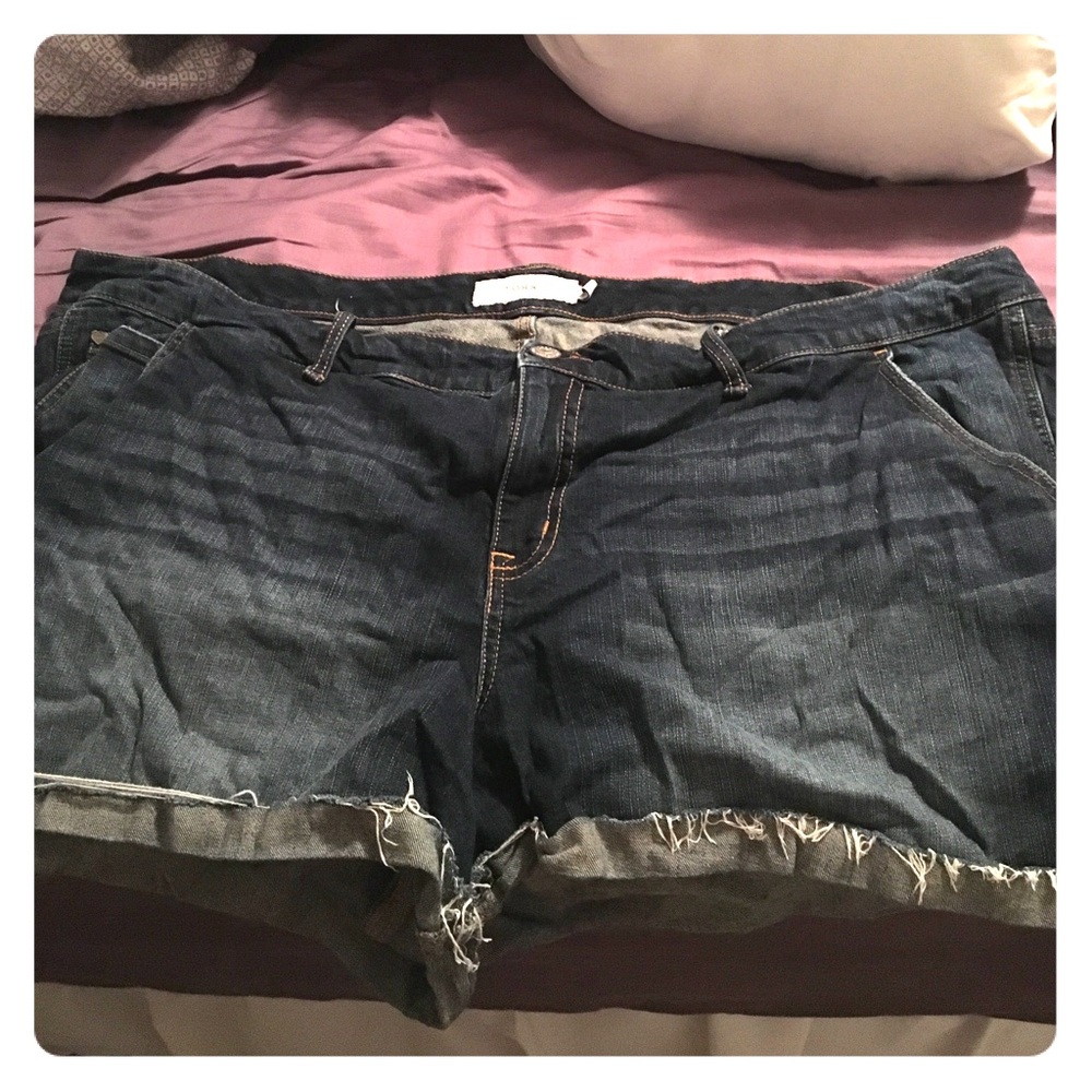 TORRID dark wash jean shorts