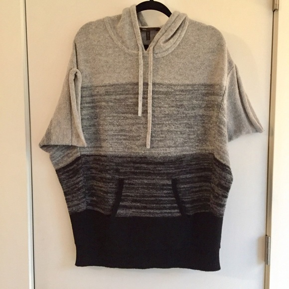 BCBG Oversized Ombre Wool Blend Hoodie Sweater - Picture 5 of 6