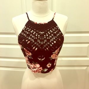 Floral crochet crop top
