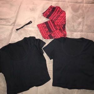 AA high waisted Aztec leggings with crop tops