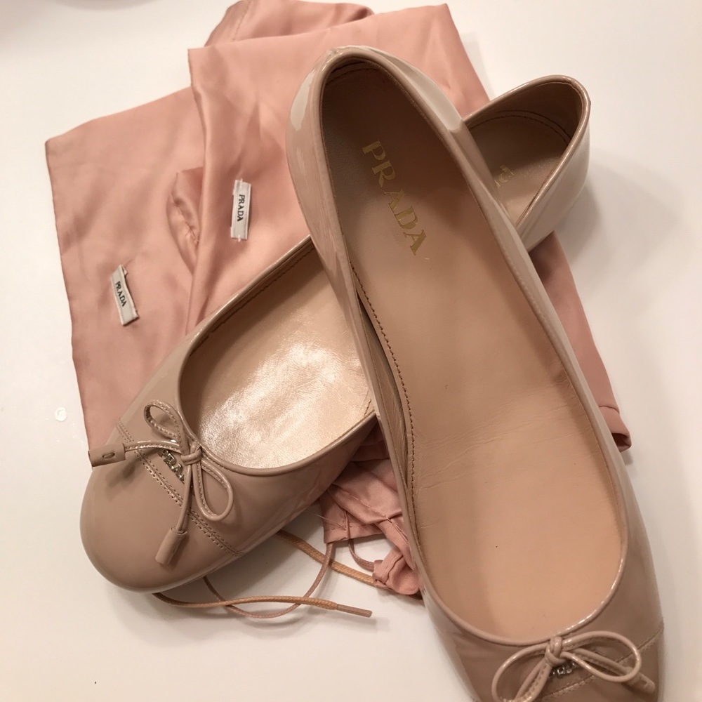Prada Nude Ballet Flats