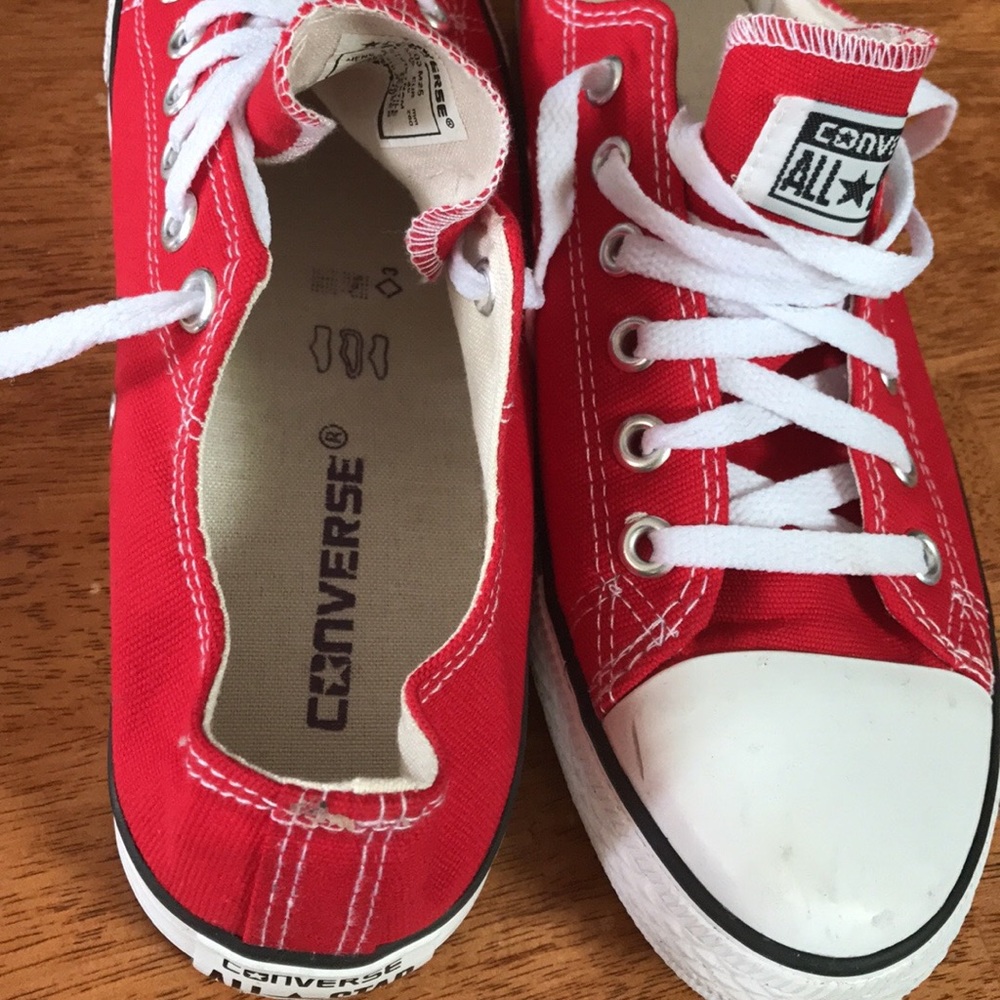 8.5 red sneakers worn once