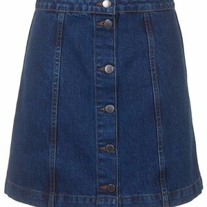 Topshop MOTO Denim Front Button Skirt