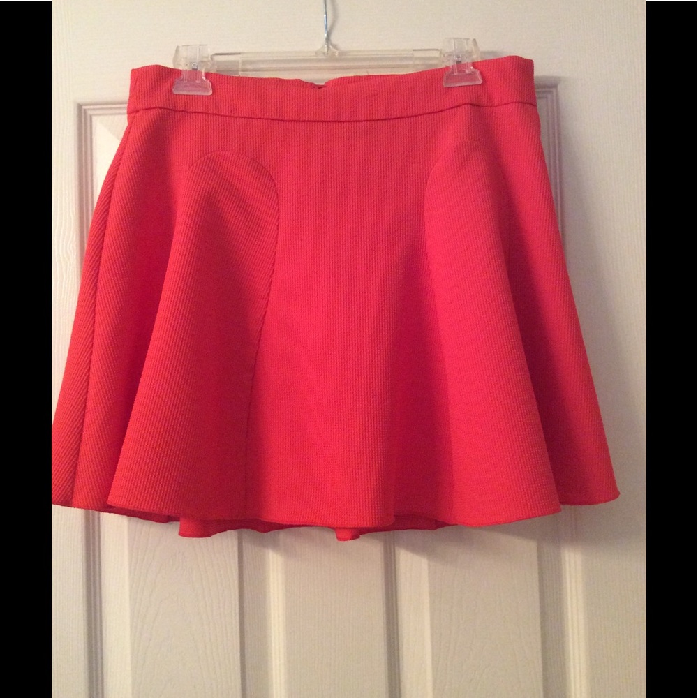 Divided Red Skater Skirt